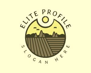 Rustic Sunset Farm Emblem logo design