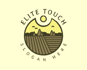 Rustic Sunset Farm Emblem logo design