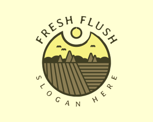 Rustic Sunset Farm Emblem logo design