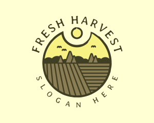 Rustic Sunset Farm Emblem logo