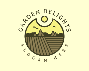 Rustic Sunset Farm Emblem logo design