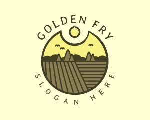 Rustic Sunset Farm Emblem logo design