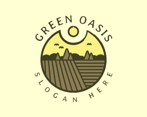 Rustic Sunset Farm Emblem logo design