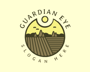 Rustic Sunset Farm Emblem logo design