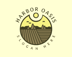 Rustic Sunset Farm Emblem logo design