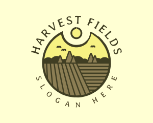 Rustic Sunset Farm Emblem logo design