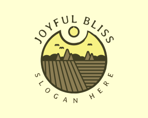 Rustic Sunset Farm Emblem logo design