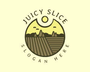 Rustic Sunset Farm Emblem logo design