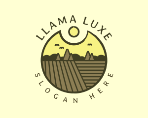 Rustic Sunset Farm Emblem logo design