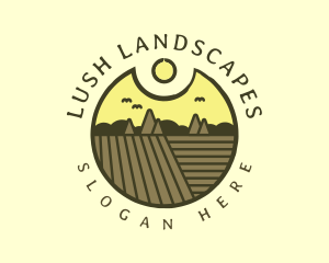 Rustic Sunset Farm Emblem logo