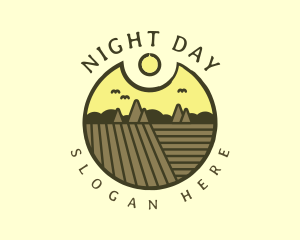 Rustic Sunset Farm Emblem logo design