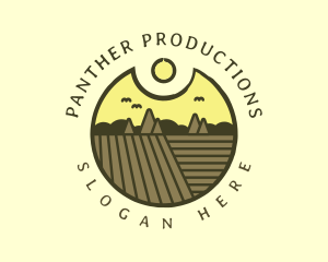 Rustic Sunset Farm Emblem logo design