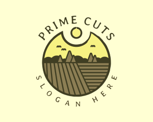 Rustic Sunset Farm Emblem logo design