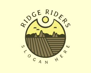 Rustic Sunset Farm Emblem logo design