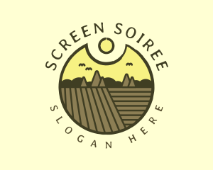 Rustic Sunset Farm Emblem logo design