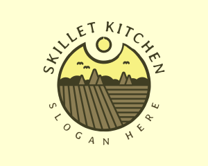 Rustic Sunset Farm Emblem logo design