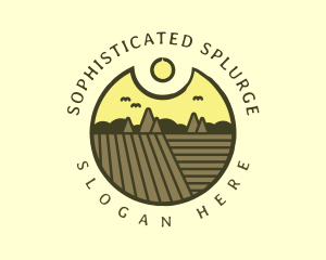 Rustic Sunset Farm Emblem logo design