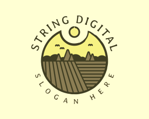 Rustic Sunset Farm Emblem logo design