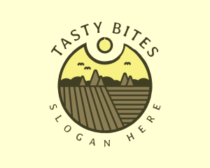 Rustic Sunset Farm Emblem logo