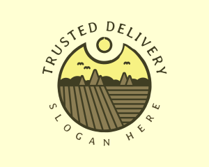 Rustic Sunset Farm Emblem logo design