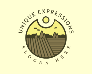 Rustic Sunset Farm Emblem logo design