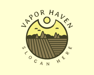 Rustic Sunset Farm Emblem logo design