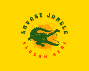 Wild Crocodile Reptile logo design