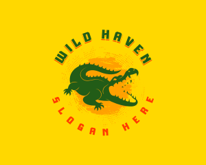 Wild Crocodile Reptile logo design