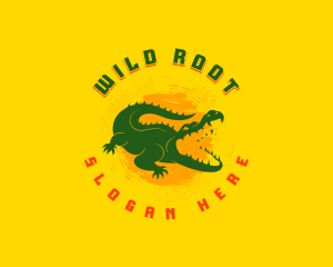 Wild Crocodile Reptile logo design