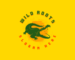 Wild Crocodile Reptile logo design