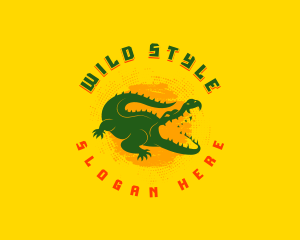 Wild Crocodile Reptile logo design