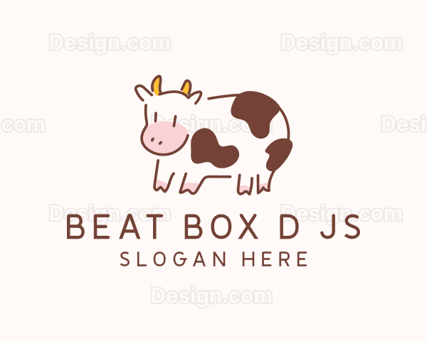 Baby Cow Calf Animal Logo