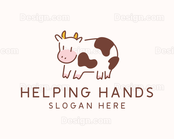 Baby Cow Calf Animal Logo