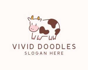 Cow Calf Animal logo design