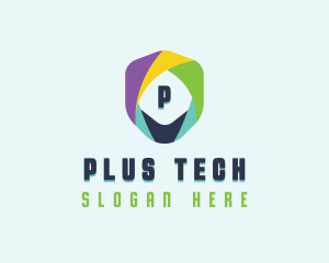 Tech Cybersecurity Shield logo design