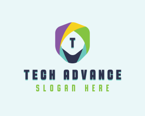 Tech Cybersecurity Shield logo design