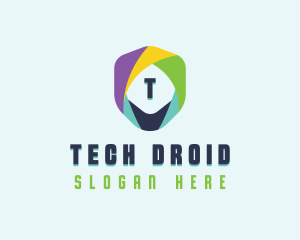 Tech Cybersecurity Shield logo design