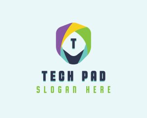 Tech Cybersecurity Shield logo design