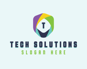 Tech Cybersecurity Shield logo design