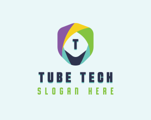 Tech Cybersecurity Shield logo design