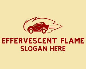 Flaming Fast Car  logo design