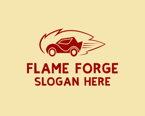 Flaming Fast Car  logo design