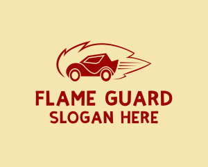 Flaming Fast Car  logo design