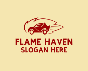 Flaming Fast Car  logo design