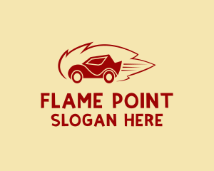 Flaming Fast Car  logo design