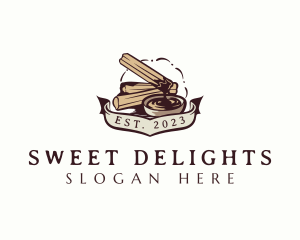 Churro Pastry Dessert logo design