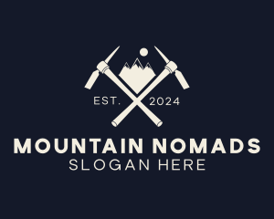 Mountain Pickaxe Tool logo design