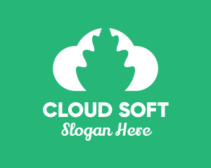 Cloud Tree Plant logo design