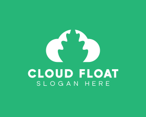 Cloud Tree Plant logo design