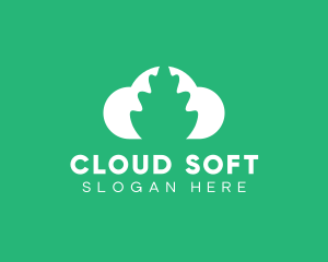 Cloud Tree Plant logo design